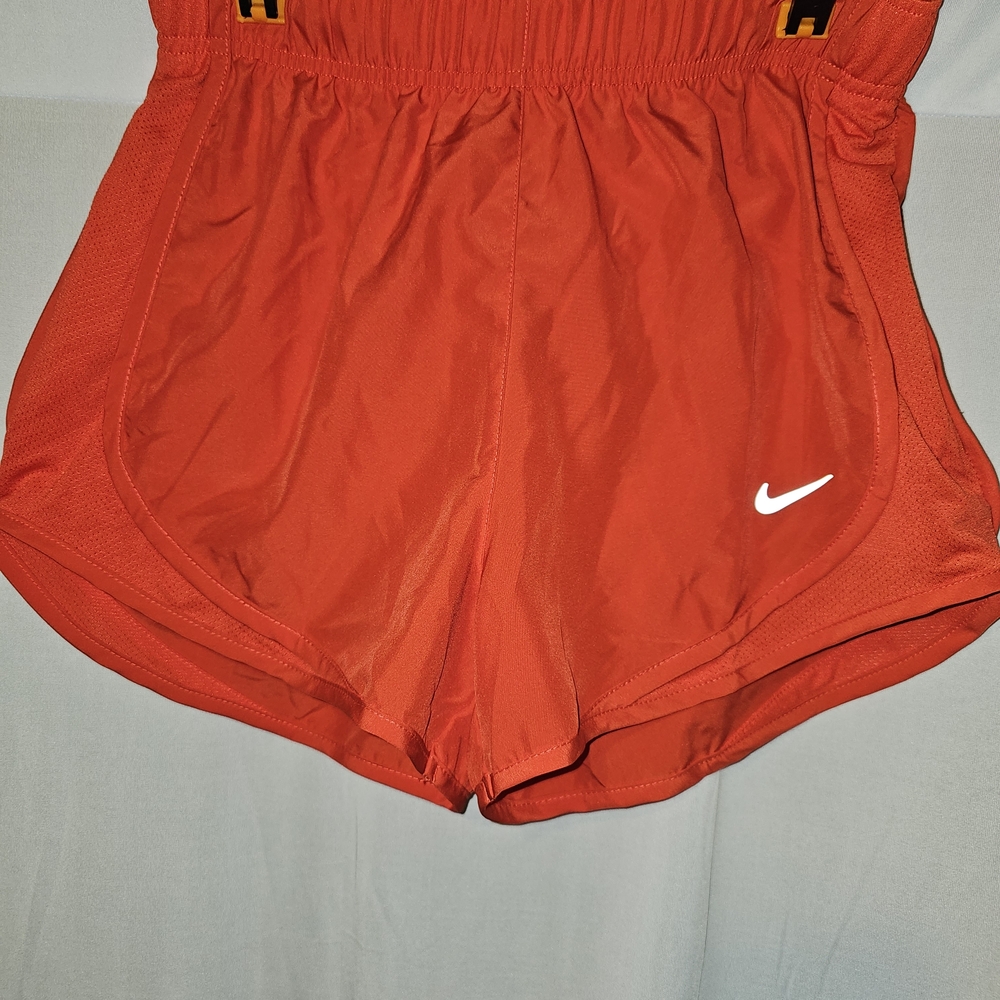 Nike Women’s Bright Orange Athletic Running Shorts with Swoosh